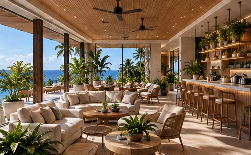 Lounge and bar, open to the terrace