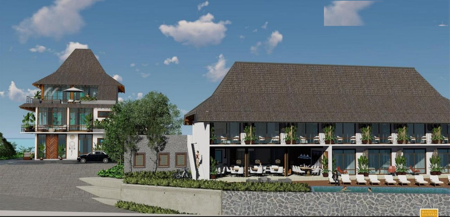 Boutique hotel concept, exterior and pool terrace
