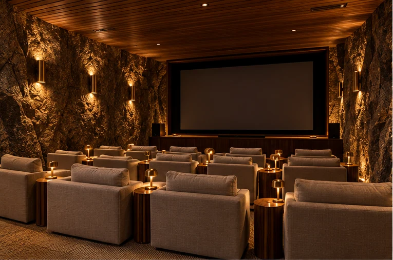 A private cinema carved into the rock